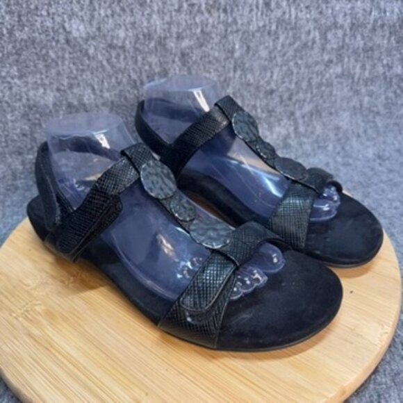 Vionic Farra Lizard Adjustable sandals metallic design black size 10 Orthotic - Picture 4 of 8